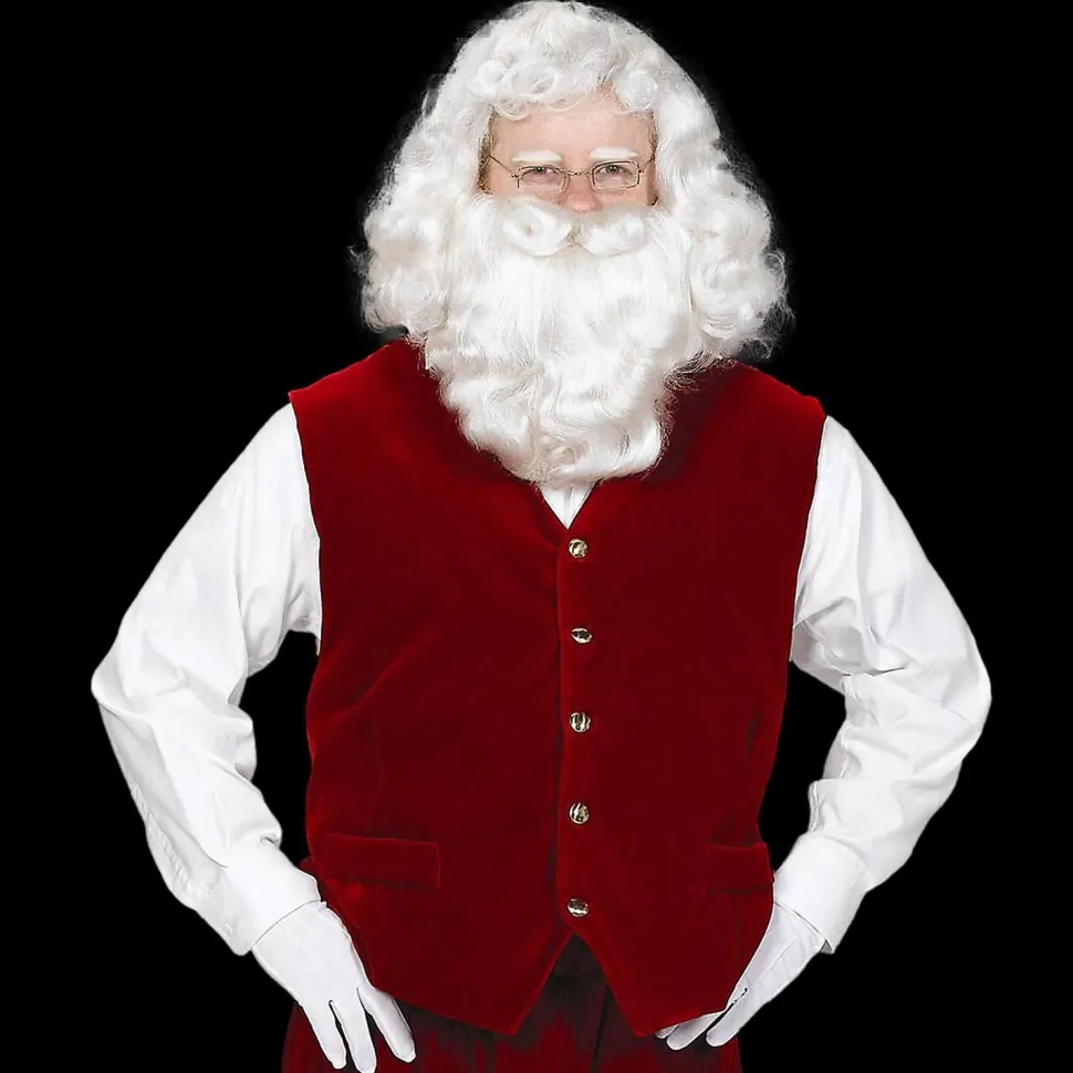 Adult Men’s Santa Velvet Vest with Buttons