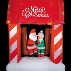 Airblown Inflatable Animated Mr. & Mrs. Santa Claus Porch Swing Scene Outdoor Yard Decoration
