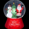 Airblown Santa & Snowman Snow Globe with Snow Pellets & Built-In LED Lights Christmas Outdoor Yard Decoration
