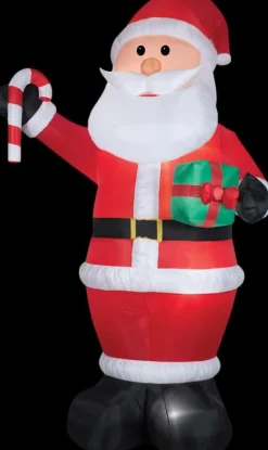 Airblown Santa with Gift and Candy Cane Inflatable