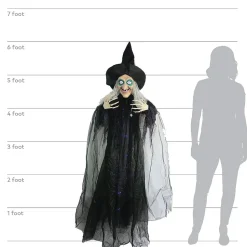 Animated Hanging Witch Halloween Decoration