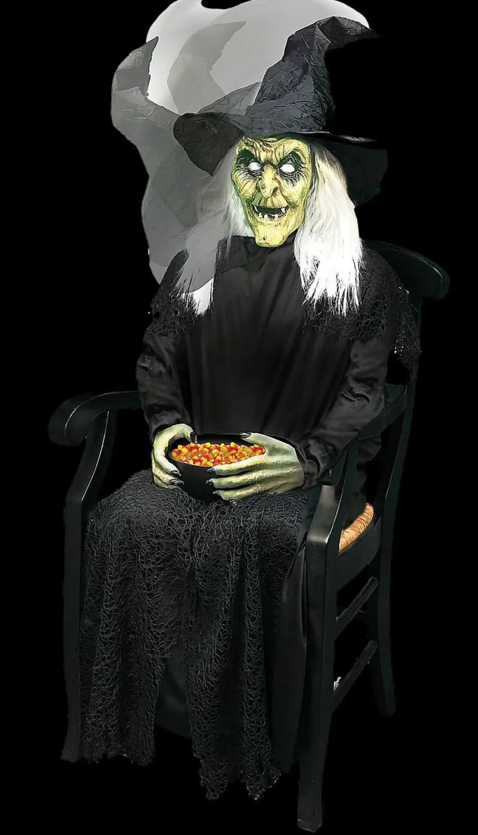 Animated Sitting Witch Halloween Prop