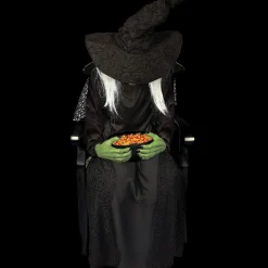 Animated Sitting Witch Halloween Prop