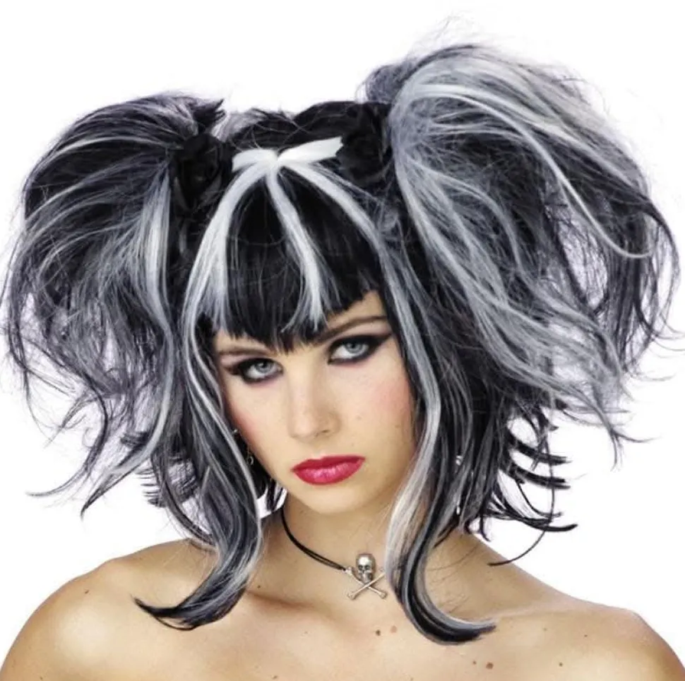 Bad Fairy - Black/White Halloween Wig