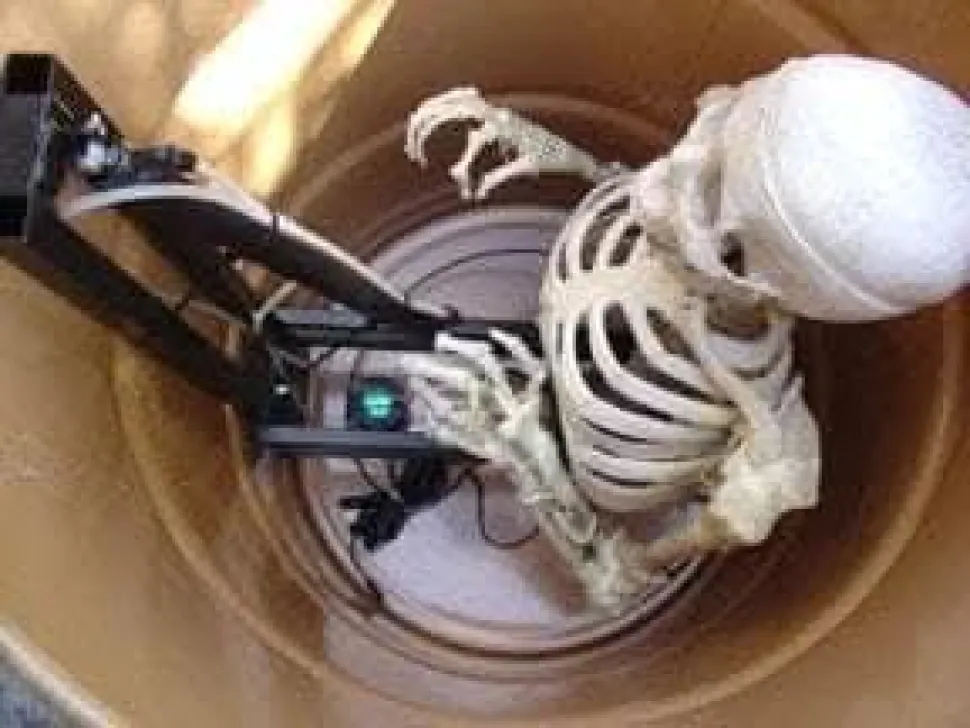 Barrel Spitter Skeleton Halloween Animatronic