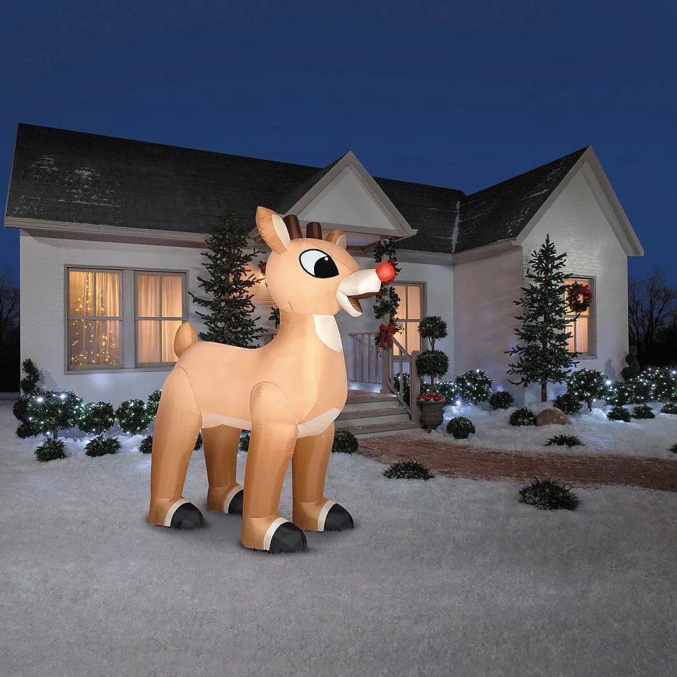 Blow Up Inflatable 10 Ft. Standing Rudolph the Red-Nosed Reindeer® Christmas Outdoor Yard Decoration
