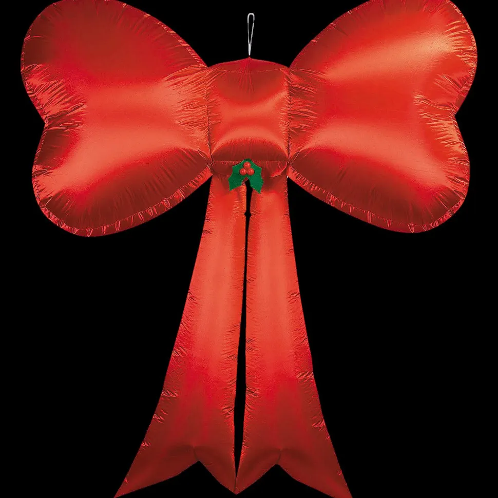 Blow Up Inflatable Hanging Red Satin Christmas Bow Outdoor Decoration
