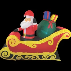 84" Blow Up Inflatable Santa Sleigh Outdoor Yard Decoration