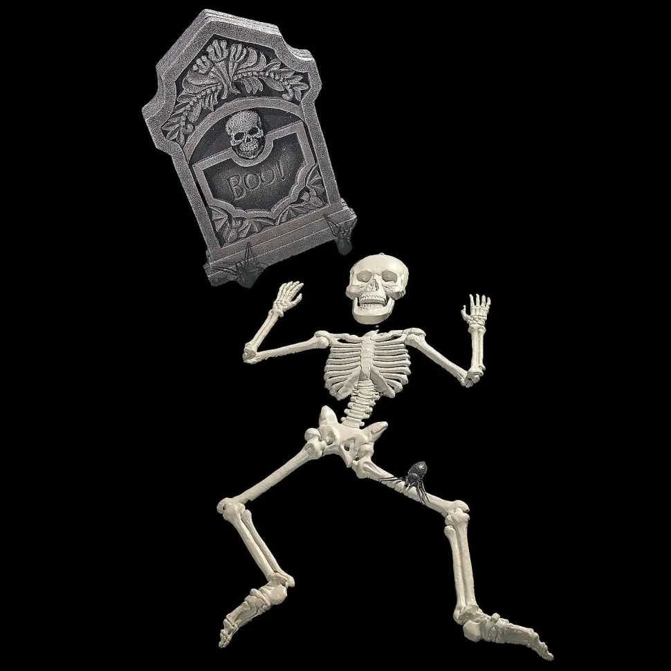 Boo! Tombstone & Skeleton Graveyard Halloween Decorations Set