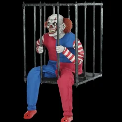 Caged Clown Halloween Animatronic Decoration