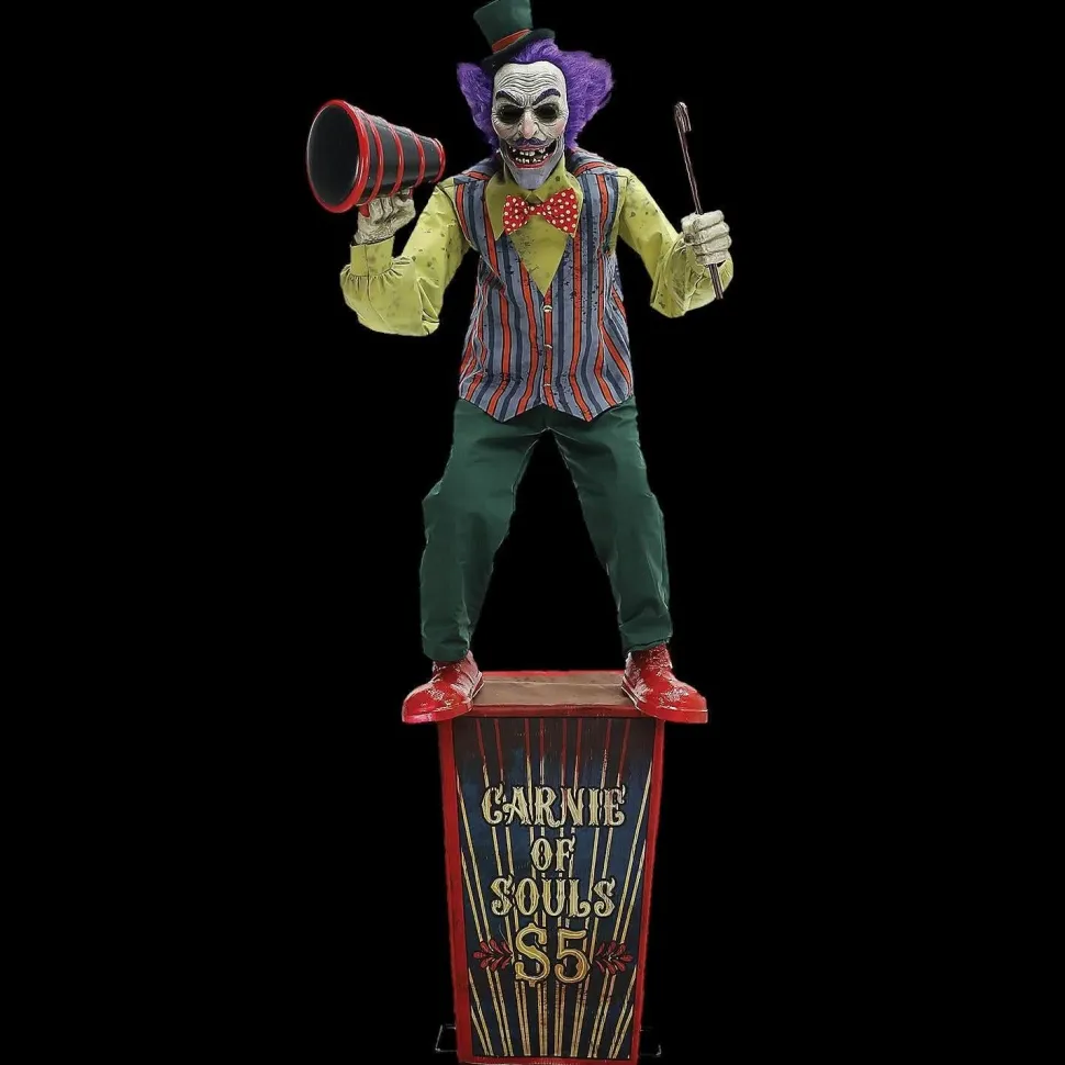 6' Carnival Barker Halloween Animatronic Decoration