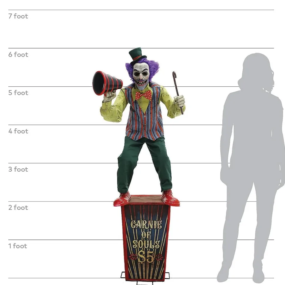 6' Carnival Barker Halloween Animatronic Decoration