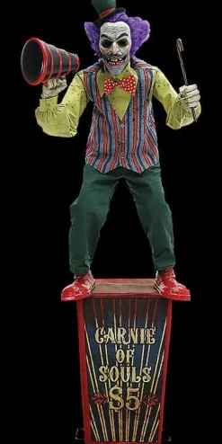 6' Carnival Barker Halloween Animatronic Decoration
