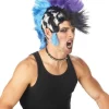 Checkered Mohawk Punk Halloween Wig