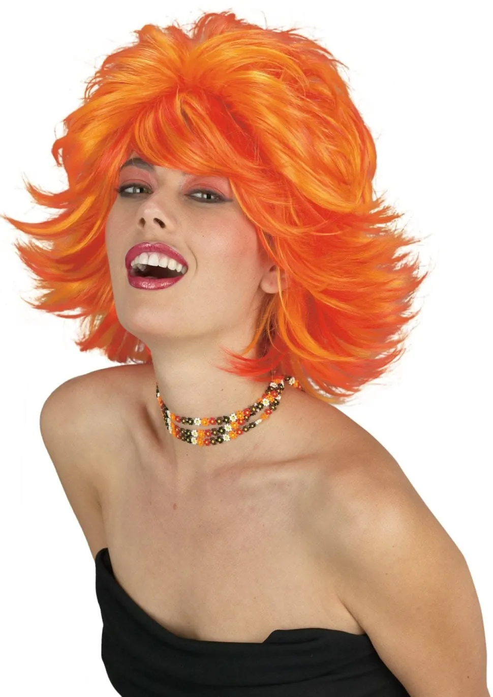 Choppy Layered Wig - Red/Yellow Halloween Wigs