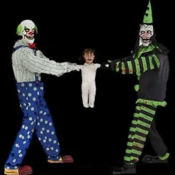 Clown Tug of War Halloween Animatronic Decoration