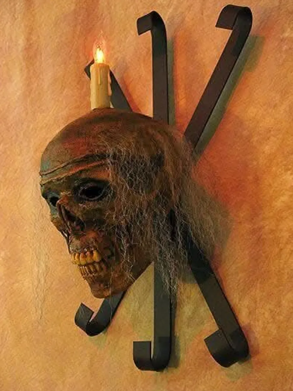 Corpsed Head Skull Wall Sconce Haunted House Lighting