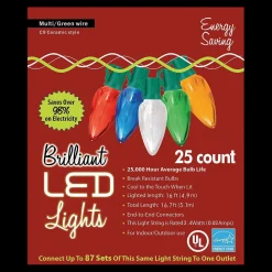 25-Count C9 LED Multicolor Holiday String Lights