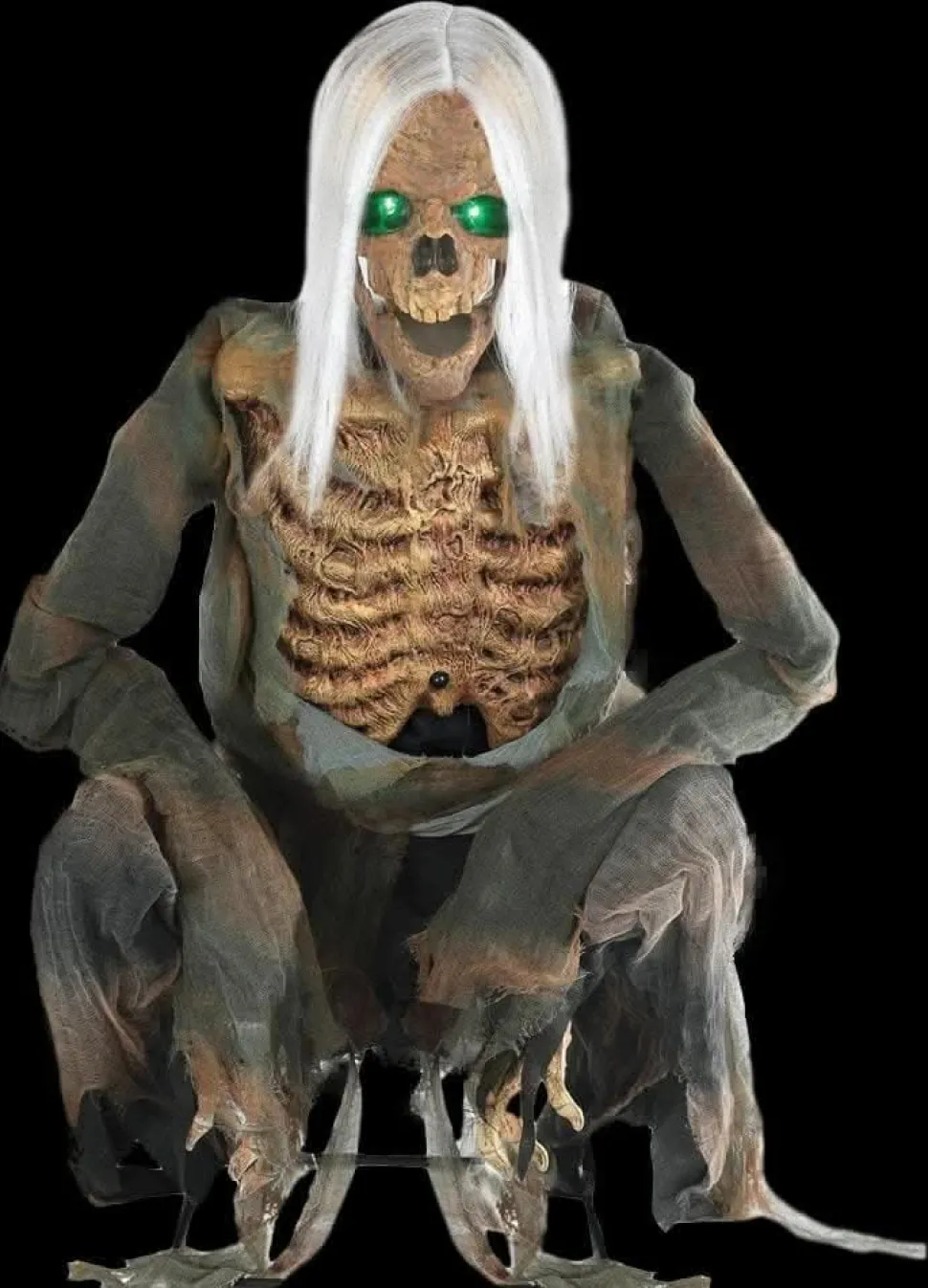 Crouching Bones Electric Animated Skeleton Halloween Prop