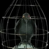 Crow in Cage Animated Halloween Prop