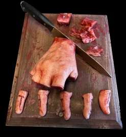 Cutting Board with Magnetic Fingers Human Body Part Halloween Prop