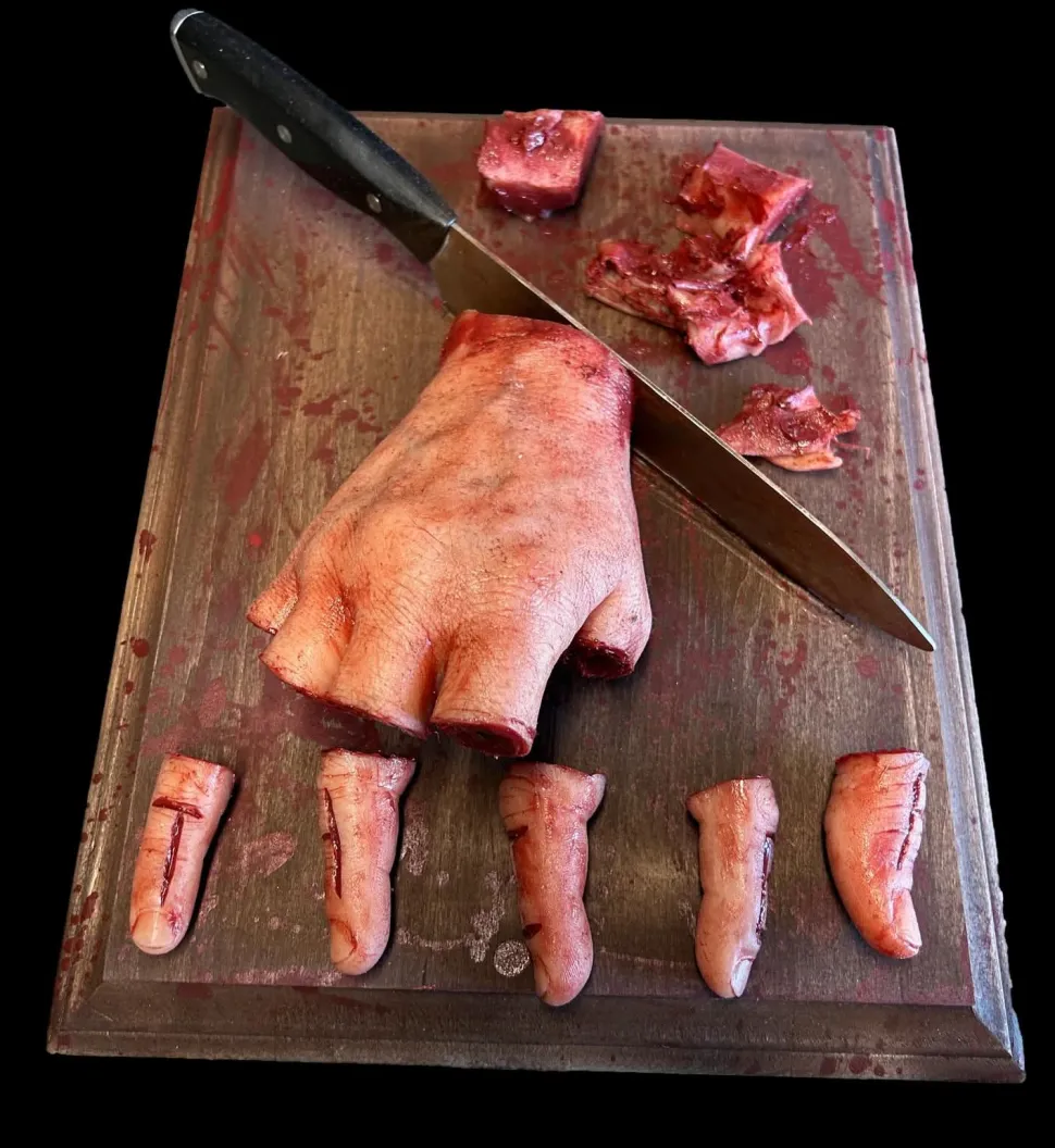 Cutting Board with Magnetic Fingers Human Body Part Halloween Prop