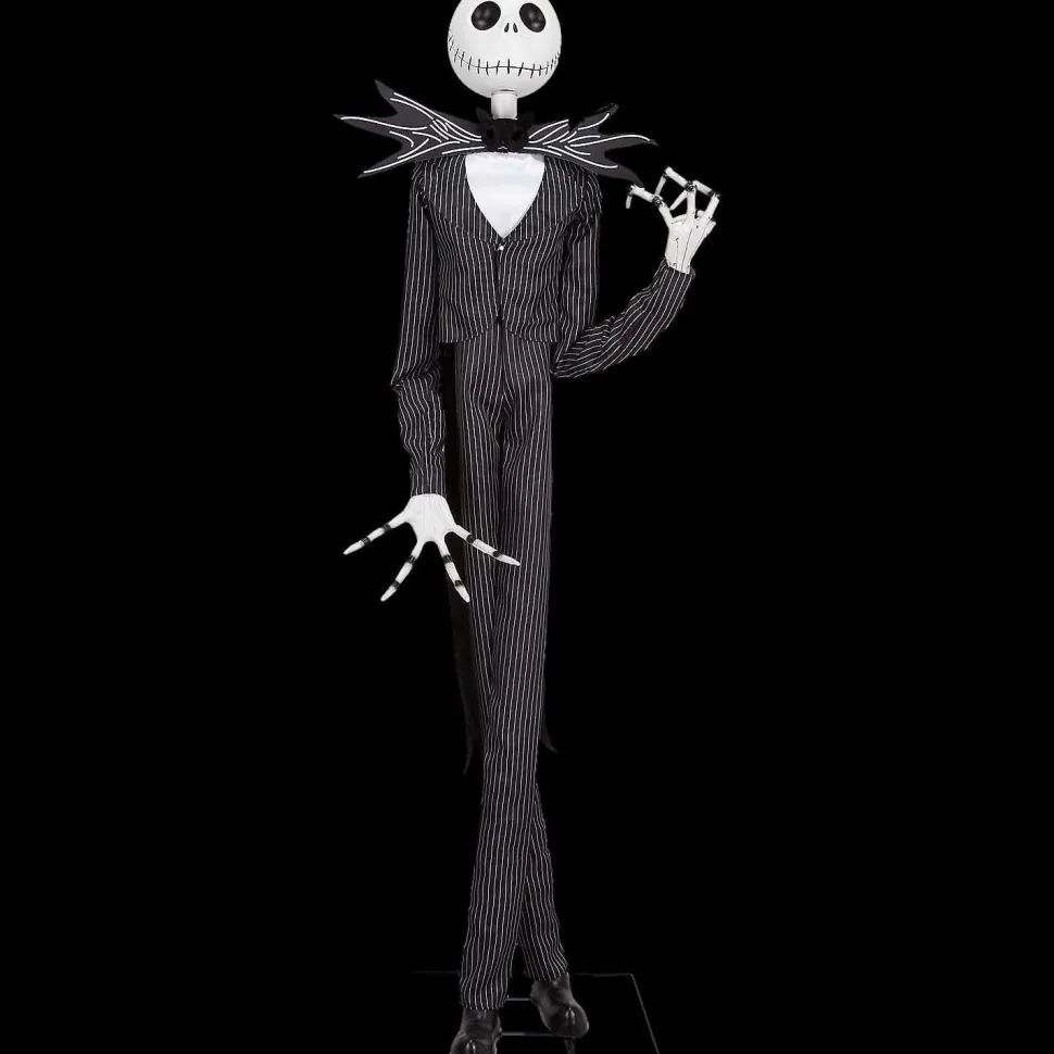78" Deluxe Jack Skellington with Black & Purple Suit Halloween Animatronic Decoration