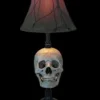 Desk Lamp with Life-size Skull and Antique Shade Haunted House Lighting