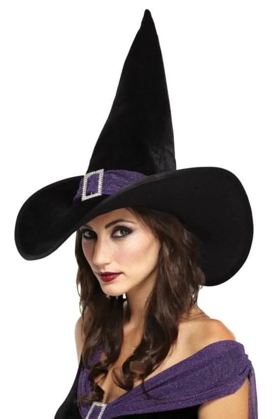 Elegant Witch - Black/Purple Halloween Costume Hat