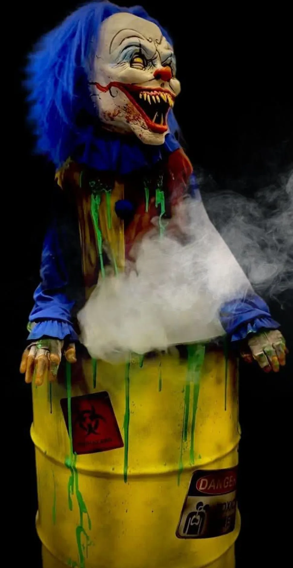 Evil Clown Barrel Fright Scare Animatronic