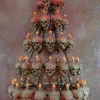 Five-Tiered Life-Size Skull Chandelier with 60 Skulls Haunted House Lighting