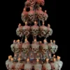 Five-Tiered Life-Size Skull Chandelier with 60 Skulls Haunted House Lighting