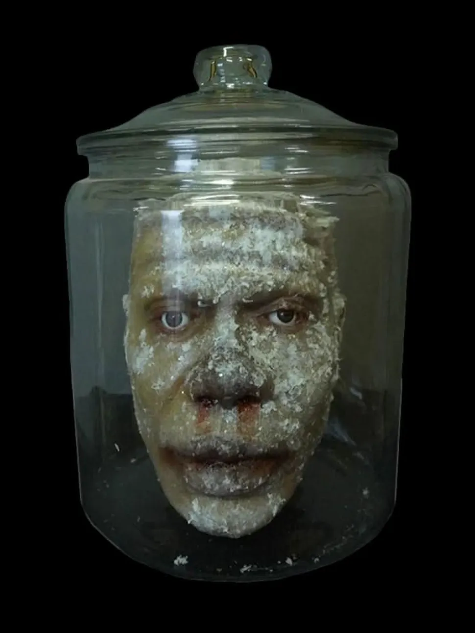 Frozen Richard Head in Jar Halloween Prop