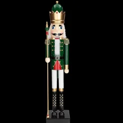 5 Ft. Giant Classic Green Wood Holiday Nutcracker with Scepter