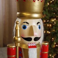 5 Ft. Giant Classic Red Wood Holiday Nutcracker with Scepter