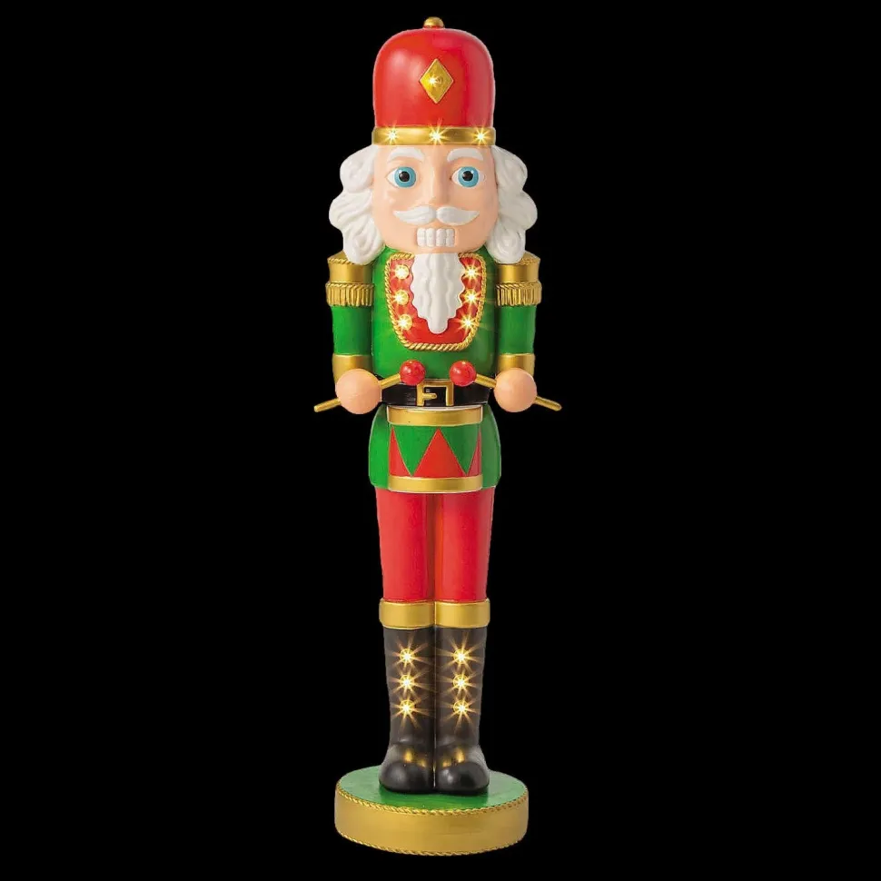 4 Ft. Light-Up Nutcracker with Drumsticks Christmas Decoration