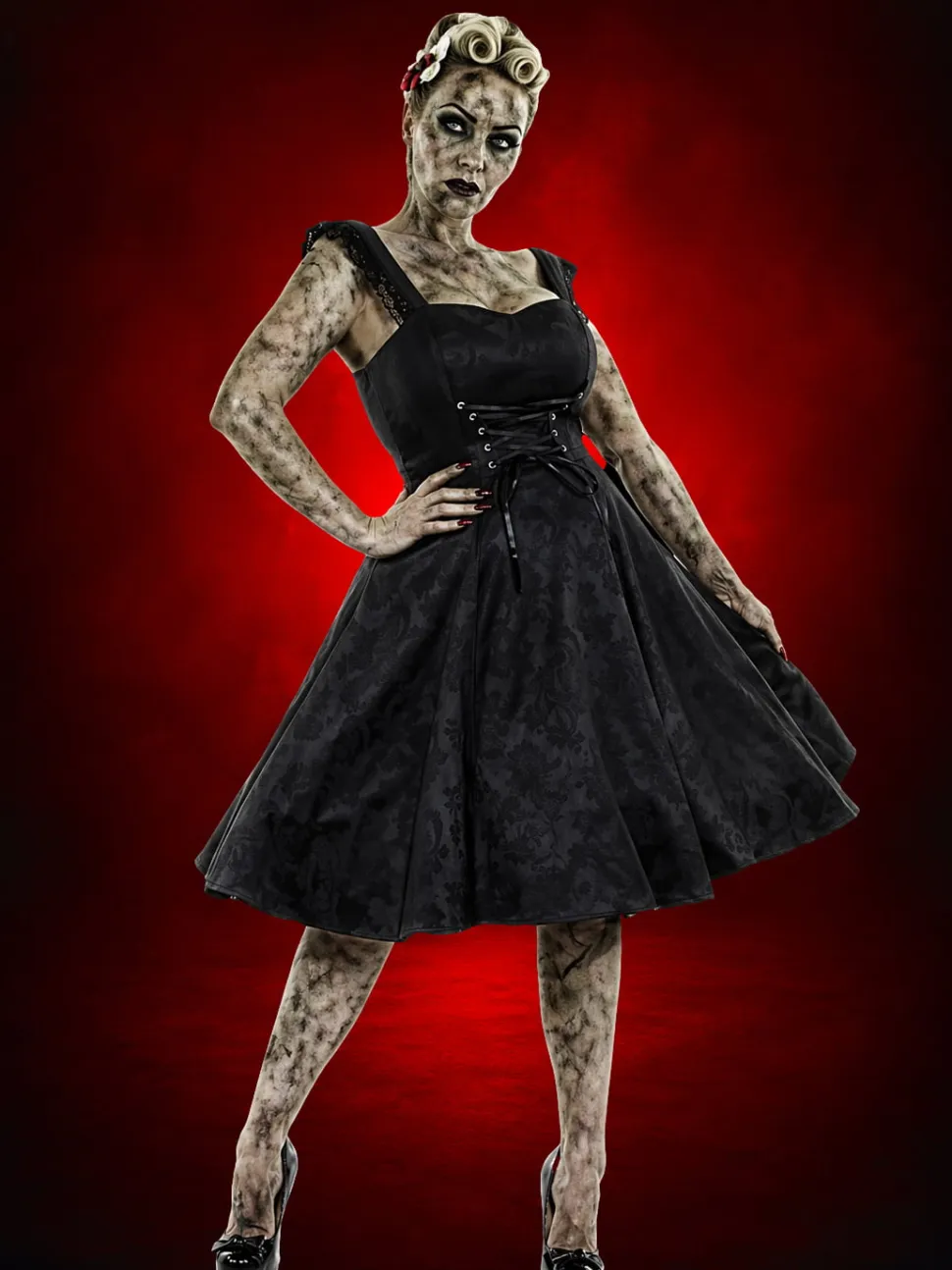 Gothic Ghoul Dress in Black HD Hollywood Costume
