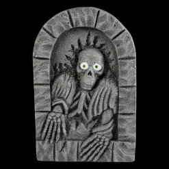 22” Gray Tombstone with Light-Up Moving Eyes Halloween Decoration