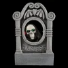 22” Gray Tombstone with Light-Up Moving Skeleton Head Halloween Decoration