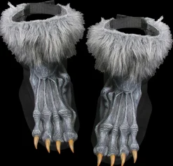 Grey Werewolf Feet Shoe Covers Halloween Costume Accessory