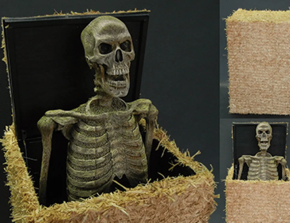 Hay Bale Popper Skeleton Halloween Animatronic