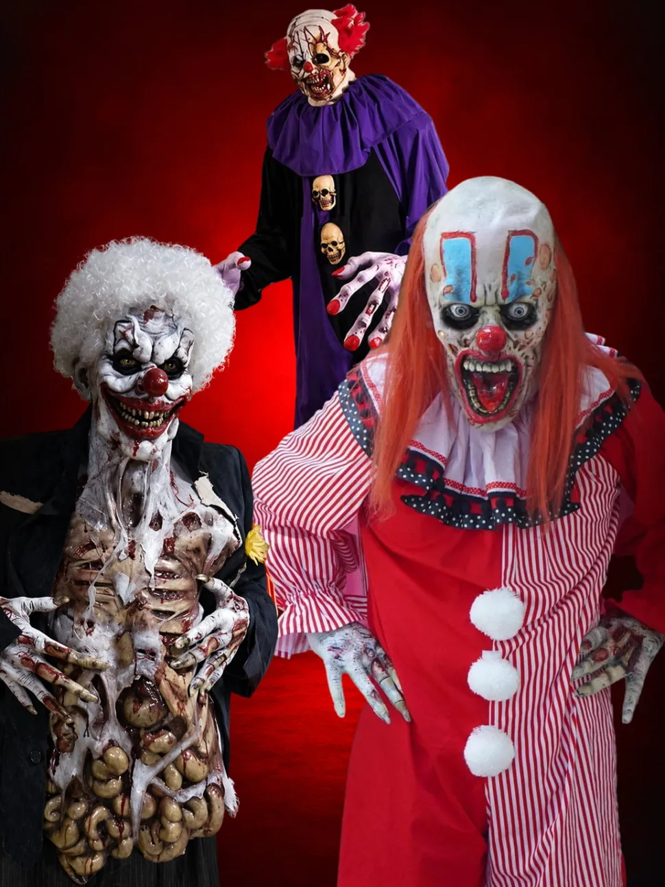Horror Clown HD Studios Pro Costumes - 3x Package Deal