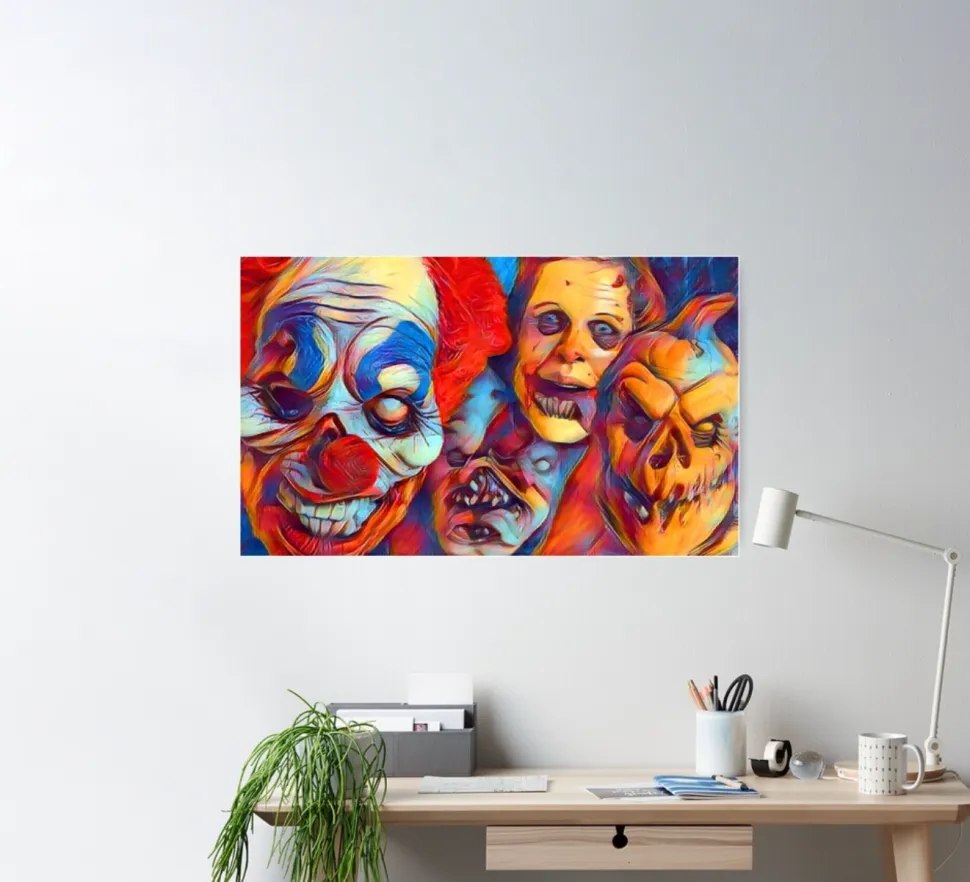 Horror Faces Poster