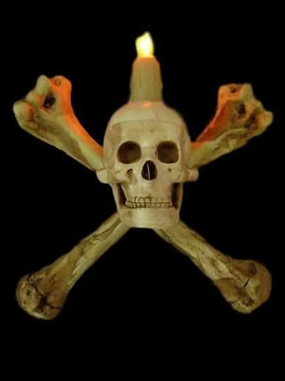 Humerus Bone Wall Sconce with 3 inch Skull Haunted House Lighting