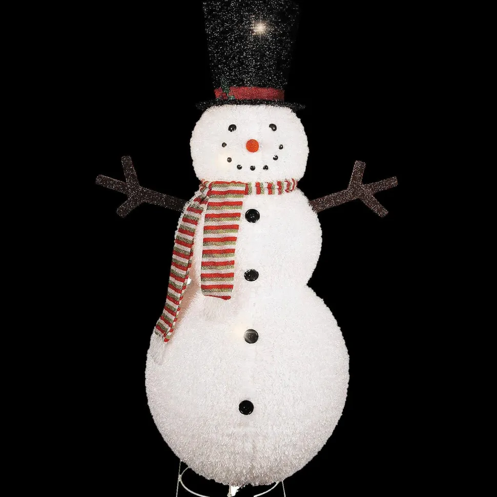 Light-Up Lantern Snowman with Top Hat Christmas Outdoor Yard Decoration