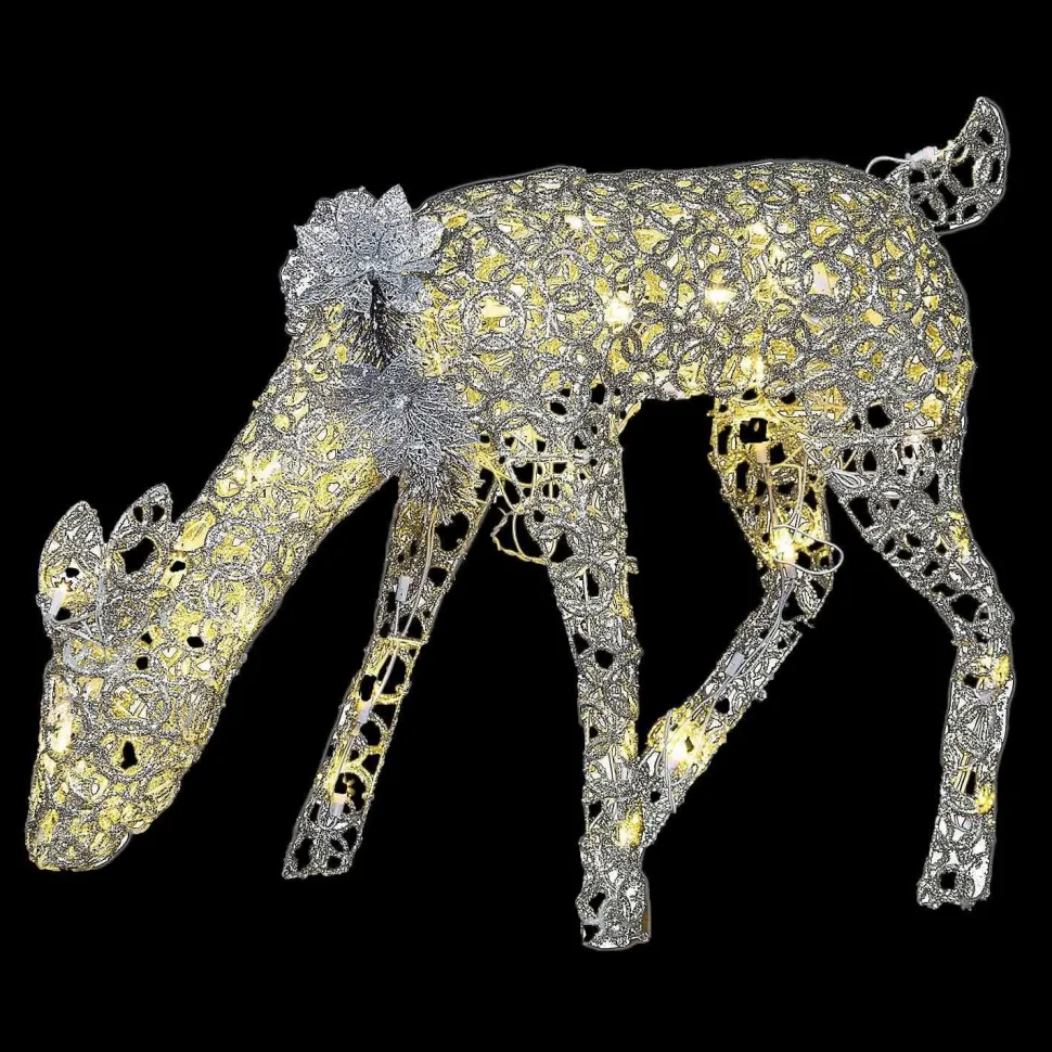 Light-Up LED Doe with Sparkle Rings Outdoor Decoration