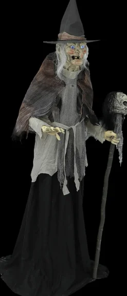 6' Lunging Witch With DigitEye Halloween Animatronic Decoration