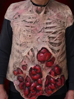 Movie Quality Rotted Zombie Chest Professional Halloween Costume Accessory