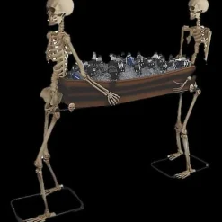 Poseable Skeletons Carrying Coffin Halloween Decoration