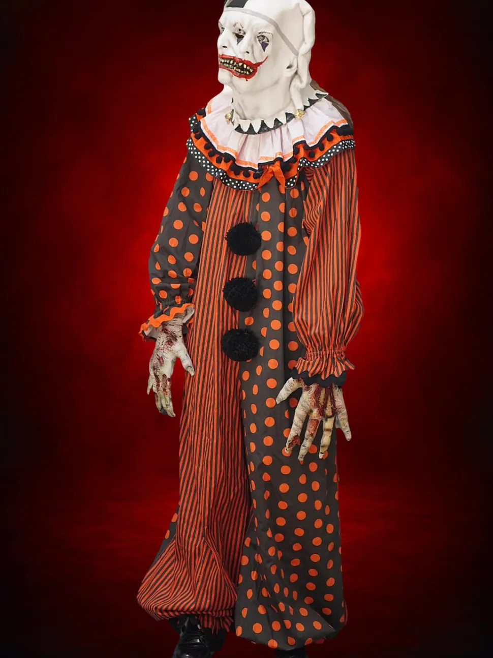 Professional Movie Clown Suit in Orange Costume